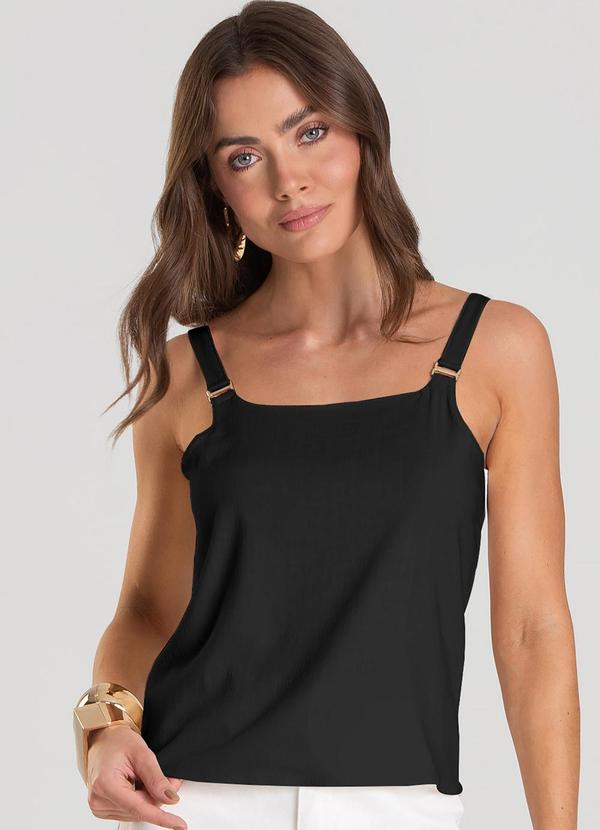 Dianna - Regata Feminina em Tecido de Viscose Preto