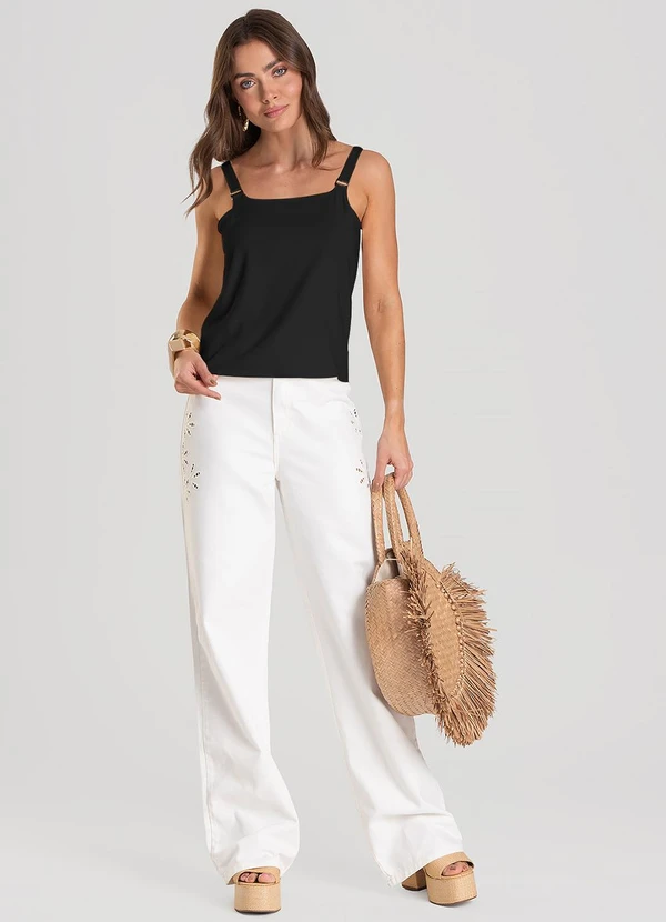 Dianna - Regata Feminina em Tecido de Viscose Preto 3