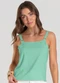 Dianna - Regata Feminina em Tecido de Viscose Bege - variação: Verde