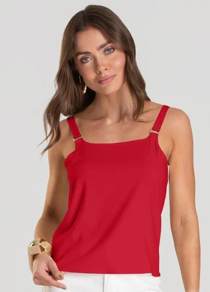 Dianna - Regata Feminina em Tecido de Viscose Vermelho - DIANNA