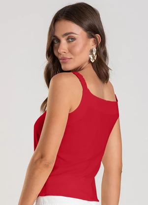 Dianna - Regata Feminina em Tecido de Viscose Vermelho - DIANNA