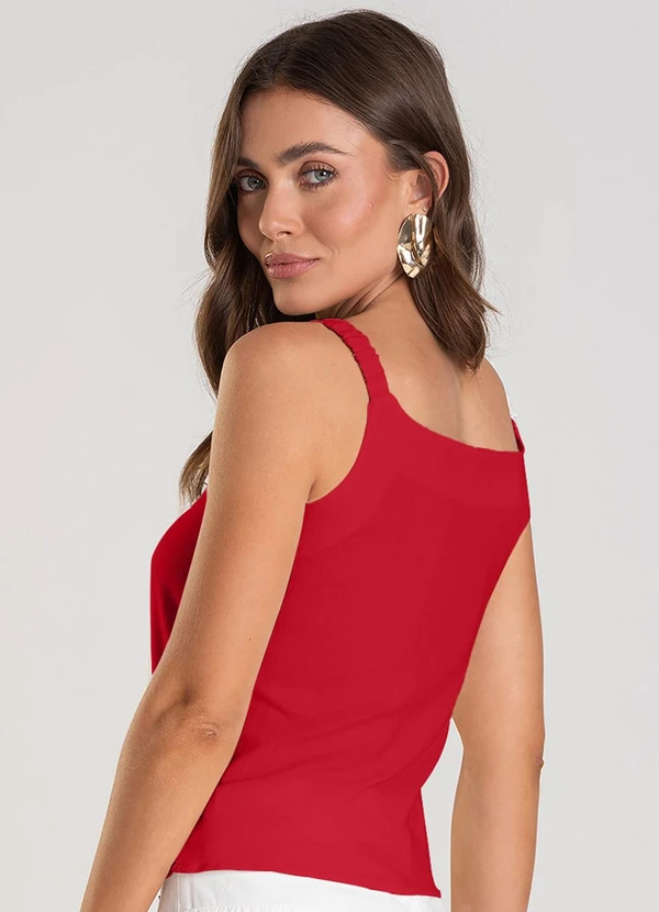 Dianna - Regata Feminina em Tecido de Viscose Vermelho 2