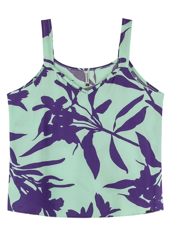 Marialícia - Regata Feminina Estampada Folhagens Decote V Maria 3