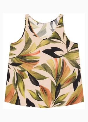 Secret Glam - Regata Feminina Plus Size em Viscose Verde - SECRET GLAM