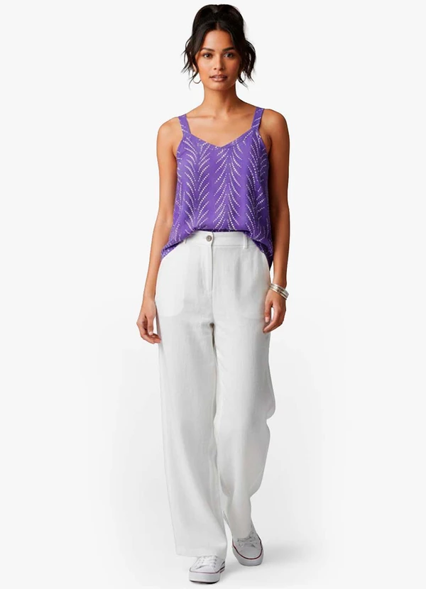 Infinita Cor - Regata Feminina Quadriculada Roxo 3