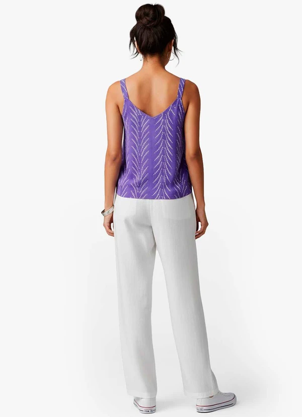 Infinita Cor - Regata Feminina Quadriculada Roxo 4