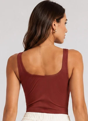 Rovitex - Regata Feminino Cotton 30 Básica Marrom - ROVITEX