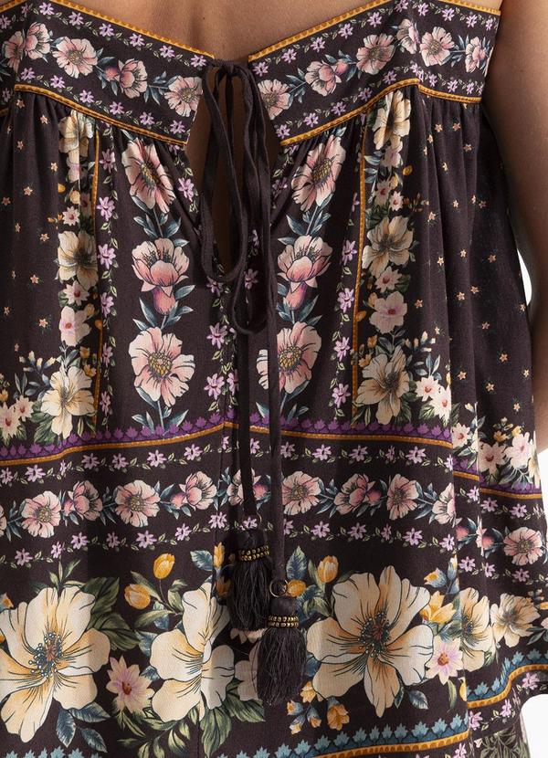 Farm - Regata Flori em Viscose Marrom 13