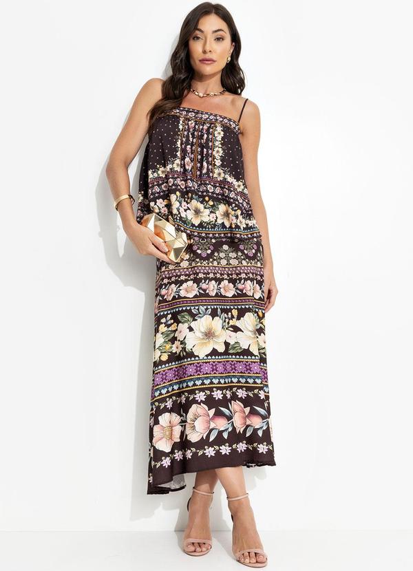 Farm - Regata Flori em Viscose Marrom 3