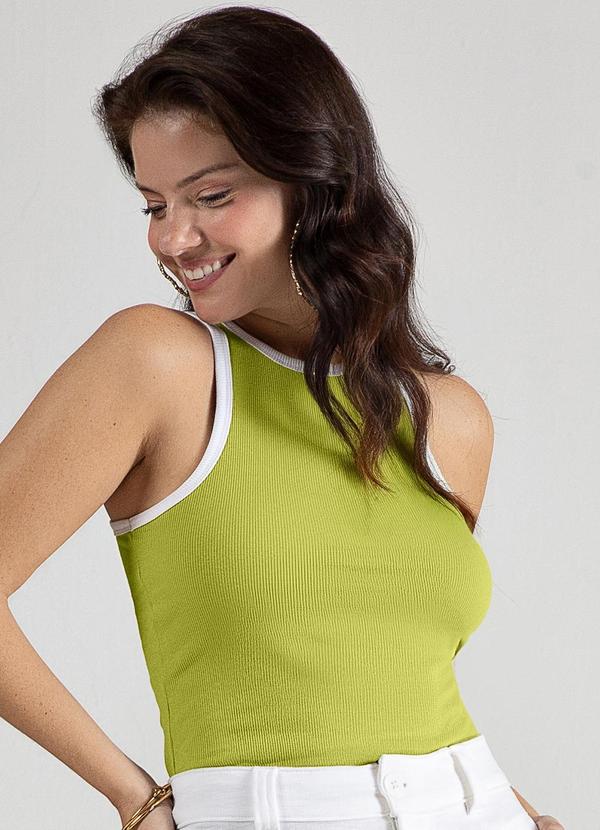 Use Modo - Regata Halterneck Contrastante Verde