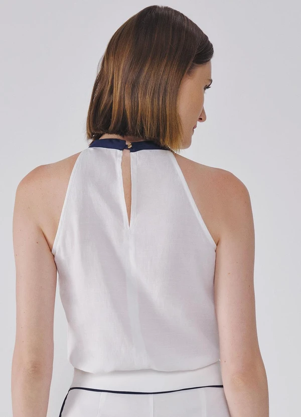 Principessa - Regata Off White com Filete na Gola Tabita 2