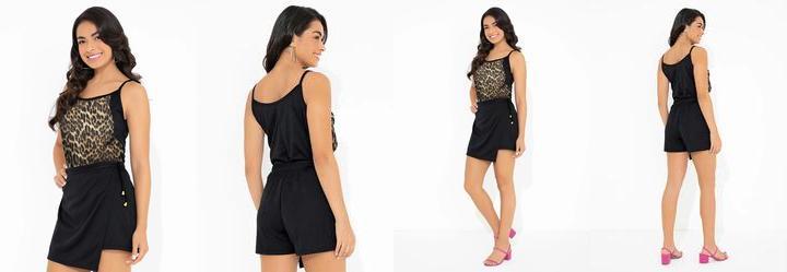 Regata Ona/Preta Alcinhas e Recortes