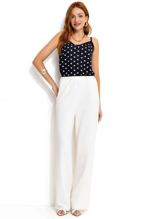 Moda Pop - Regata Poá e Preta com Alcinhas e Recortes 3