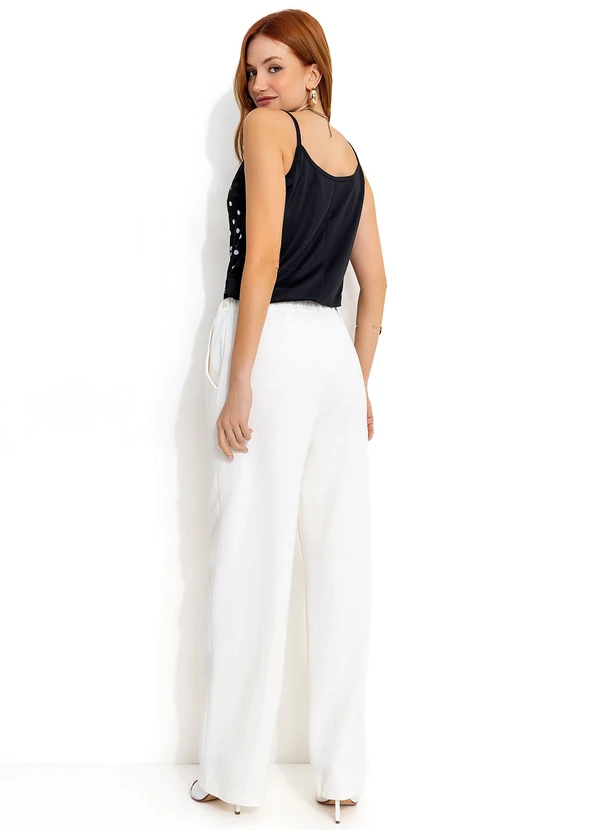 Moda Pop - Regata Poá e Preta com Alcinhas e Recortes 4