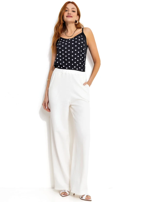 Moda Pop - Regata Poá e Preta com Alcinhas e Recortes 5