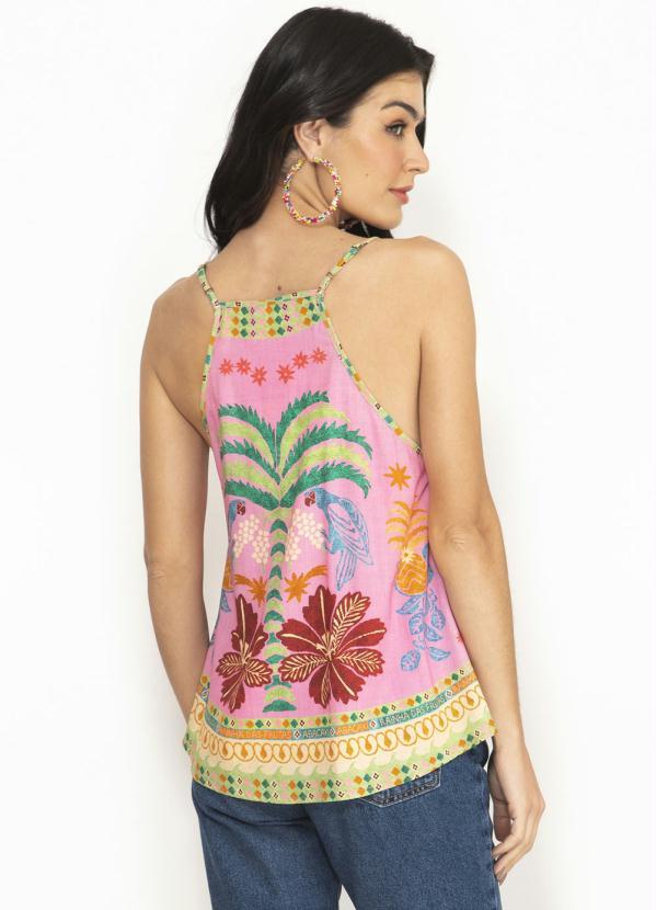 Farm - Regata Viscose Pé de Abacaxi Rosa 2