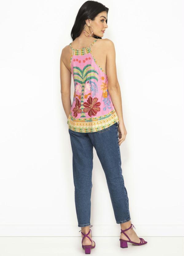 Farm - Regata Viscose Pé de Abacaxi Rosa 4