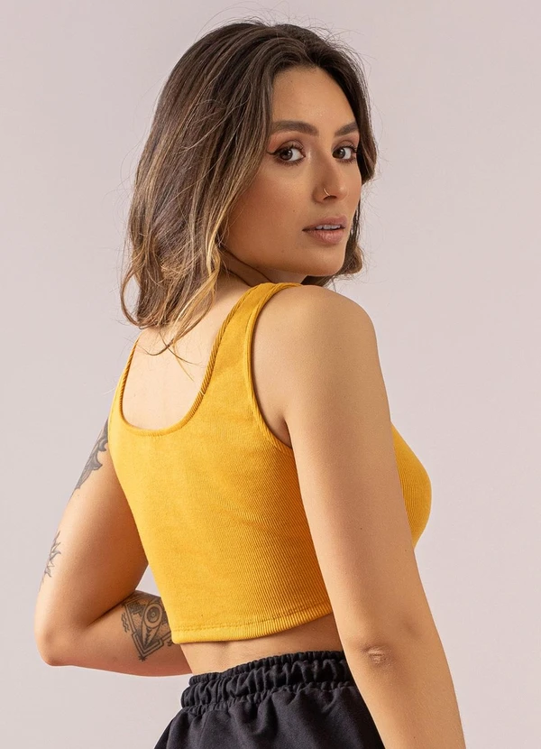 Just Basic - Top Básico em Ribaninha Amarelo 2