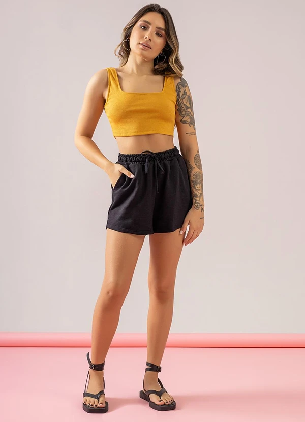 Just Basic - Top Básico em Ribaninha Amarelo 3