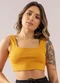 Just Basic - Top Básico em Ribaninha Preto - variação: Amarelo
