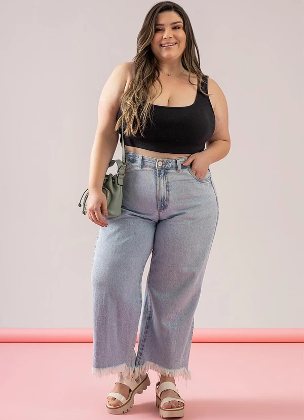 Just Basic - Top Básico em Ribaninha Preto