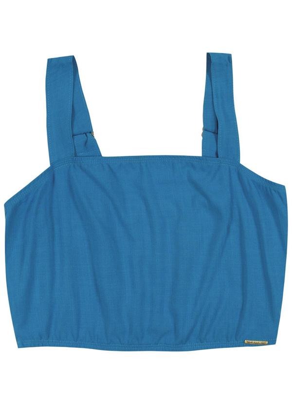 Cativa - Top Cropped em Tecido Azul
