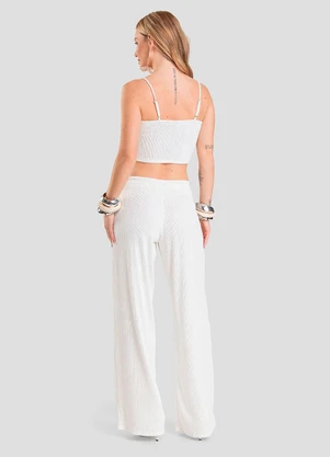 Dianna - Top Cropped Feminino de Alça Texturizada Bege - DIANNA