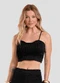 Dianna - Top Cropped Feminino de Alça Texturizada Preto - variação: Preto