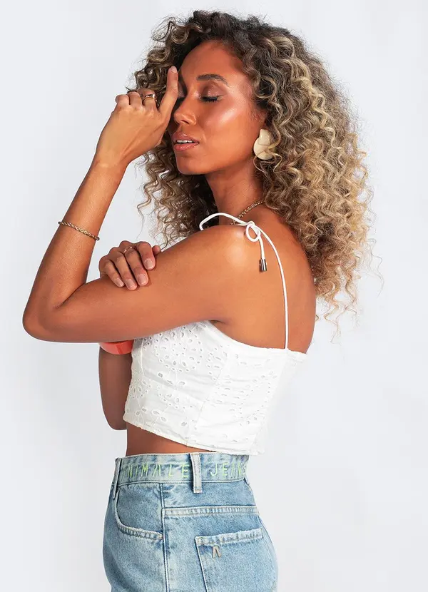 Animale Jeans - Top de Laise Alcinha Branco 2