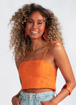 Animale Jeans - Top de Laise Alcinha Laranja - ANIMALE JEANS