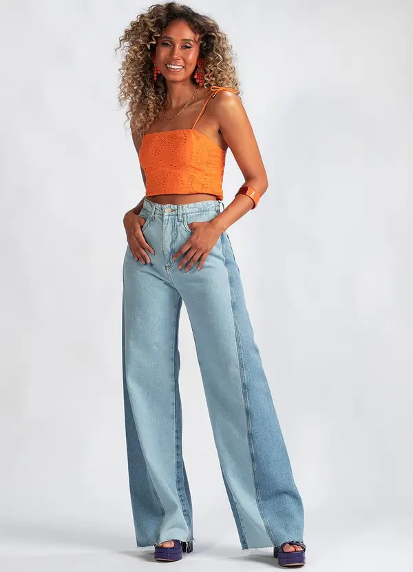 Top de Laise Alcinha Laranja - Animale Jeans