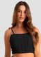 Dianna - Top Feminino de Alça em Linho Strong Bege - variação: Preto