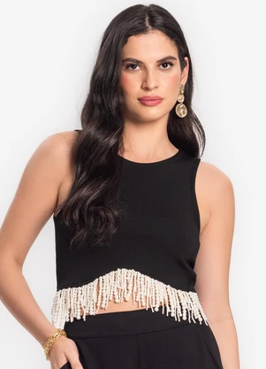 Endless - Top Feminino em Ponto Roma Preto - ENDLESS