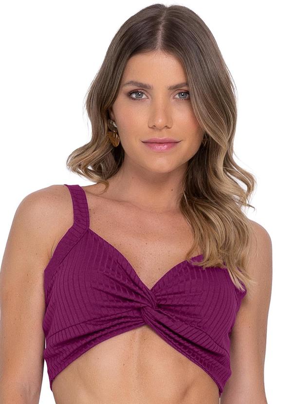 Rovitex - Top Transpassado em Ribana Canelada Roxo