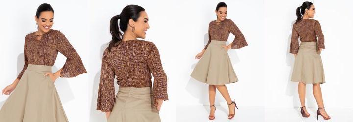 Blusa Abstrata Laranja com Gota