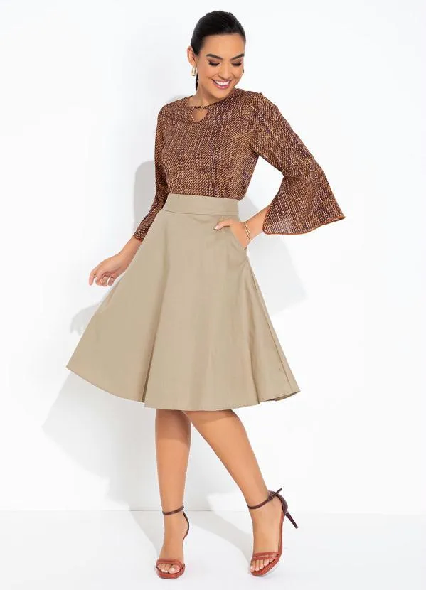 Rosalie - Blusa Abstrata Laranja com Gota 3