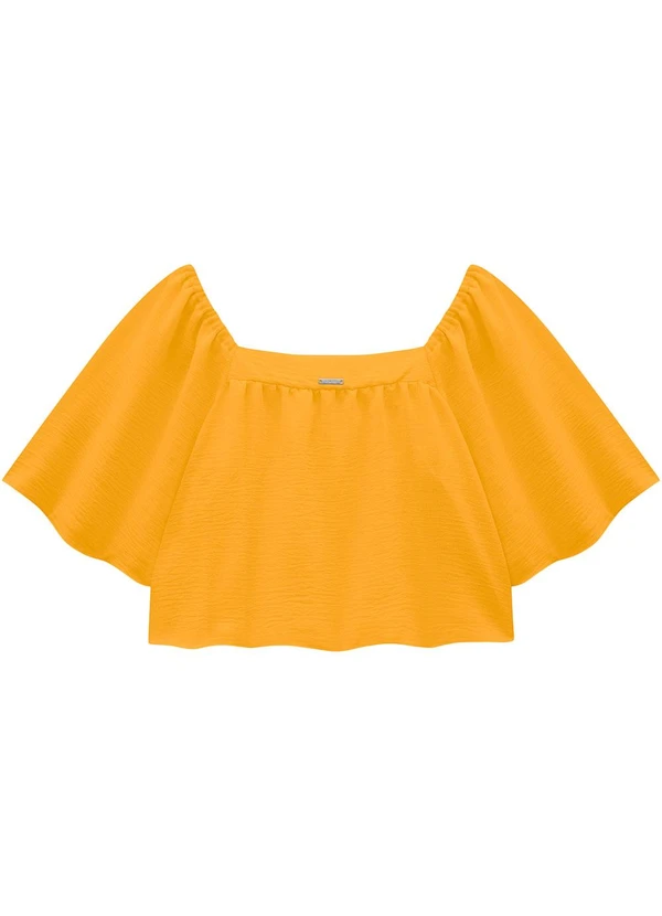 Enfim - Blusa Amarela Ampla em Jacquard 3