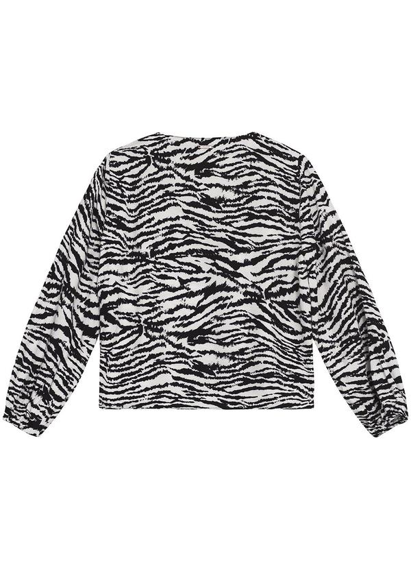 Enfim - Blusa Ampla Animal Print em Viscose Branco 4