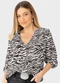 Enfim - Blusa Ampla Animal Print em Viscose Branco - variação: Branco