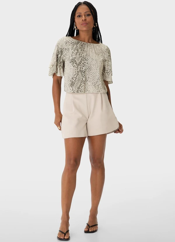 Enfim - Blusa Ampla Animal Print em Viscose Cinza Esverde 2