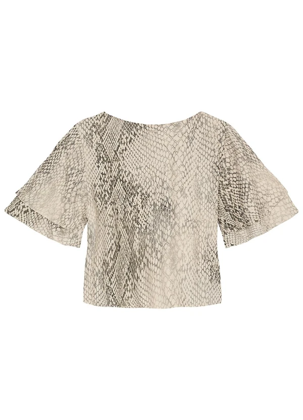 Enfim - Blusa Ampla Animal Print em Viscose Cinza Esverde 4