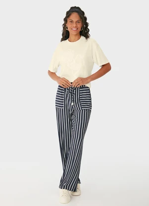 Malwee - Blusa Ampla Bordada Off White - MALWEE