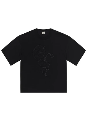 Malwee - Blusa Ampla Bordada Preto - MALWEE