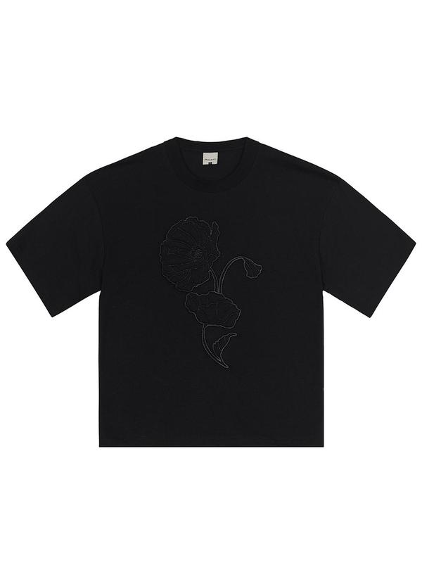 Malwee - Blusa Ampla Bordada Preto