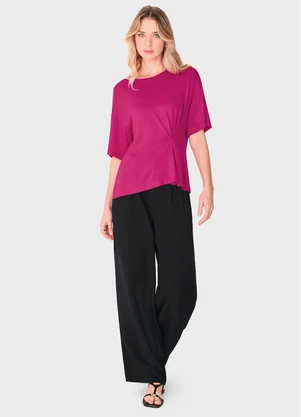 Enfim - Blusa Ampla com Franzido Fúcsia - ENFIM