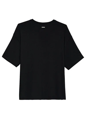 Enfim - Blusa Ampla com Franzido Preto - ENFIM