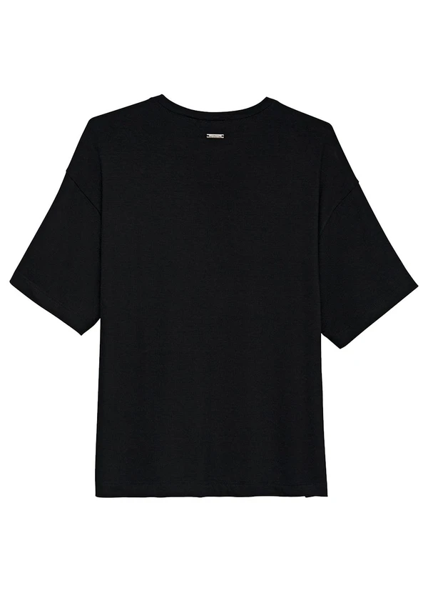 Enfim - Blusa Ampla com Franzido Preto 2