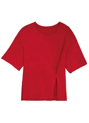 Enfim - Blusa Ampla com Franzido Vermelho - ENFIM