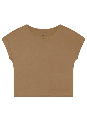 Malwee - Blusa Ampla em Viscolinho Bege - MALWEE