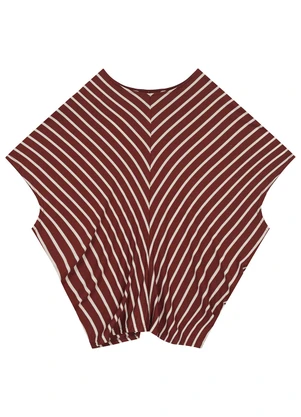 Malwee - Blusa Ampla em Viscose Listrada Vermelho - MALWEE